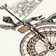 Elegant Flat Note Cards with Engraved Whimsical Bicycle Image 3 of 3